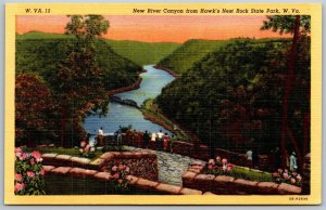 Vtg West Virginia WV New River Canyon from Hawks Nest Rock State Park Postcard