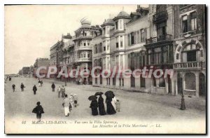 Old Postcard Malo Les Bains View Towards Villa Villa Sperenza Marchand