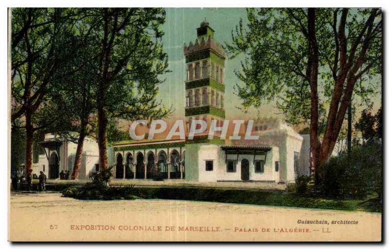 Old Postcard Marseilles Colonial Exhibition in 1922 Palace of Algeria