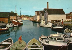 Postcard View Of Historic Skudesneshavn Rogaland County Norway