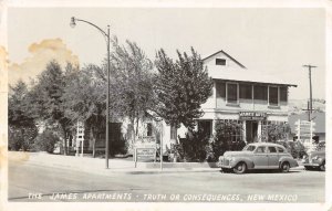 RPPC JAMES APARTMENTS Truth Or Consequences, New Mexico 1953 Vintage Postcard