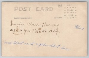 Warren Michigan RPPC Harvey Family Darling Boy Irwin Clair Fur Coat Postcard I24