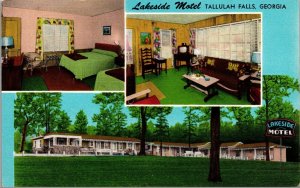 Linen Postcard Lakeside Motel in Tallulah Falls, Georgia~1601