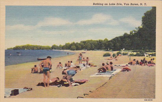 Bathing On Lake Erie Van Buren New York Curteich | United States - New ...