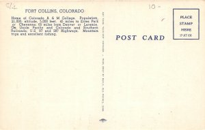 J6/ Fort Collins Colorado Postcard Linen Northern Hotel 3View Interior 12