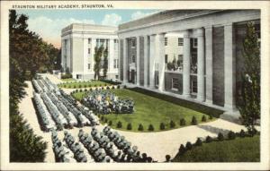 Staunton VA Military Academy Ceremony c1920 Postcard rpx