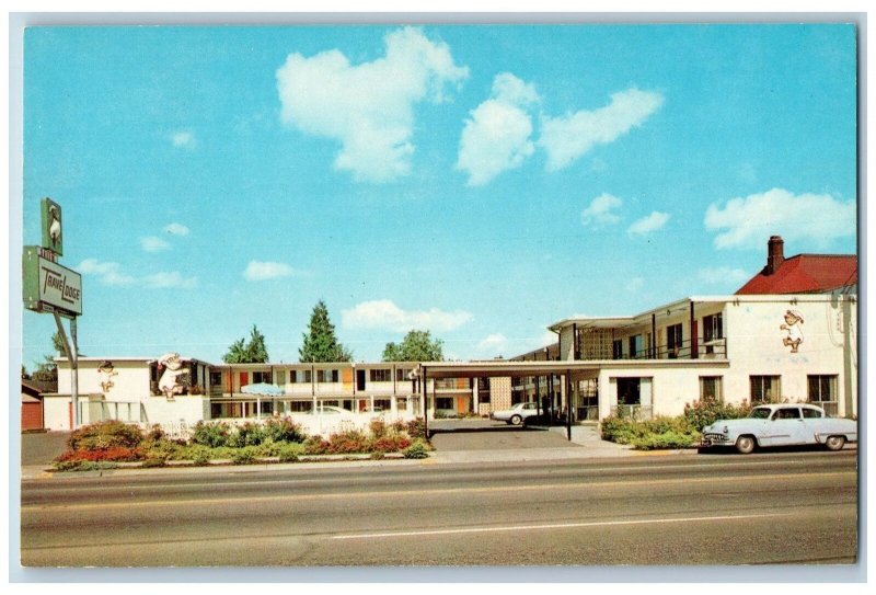 Salem Oregon OR Postcard Salem Travel Lodge Motel Exterior Roadside c1960's Cars