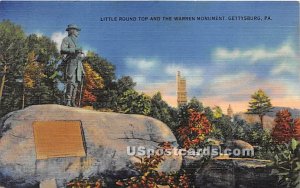 Little Round Top & Gen Warren Statue - Gettysburg, Pennsylvania