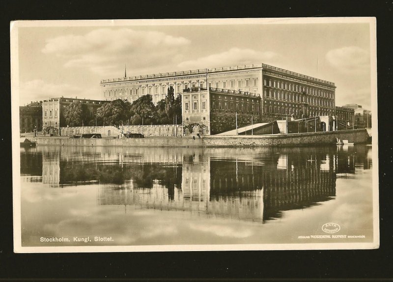 Sweden Stockholm Kungl Slottet Postmarked 1936 AKTA Fotogrfi Real Photo Postcard