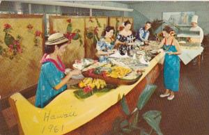 Hawaii Kona Inn Luncheon At Outrigger Canoe Buffet 1961