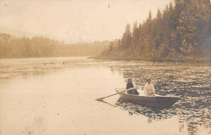 Newport New Hampshire Row Boat Waterfront Real Photo Antique Postcard K64065