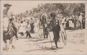 RPPC Postcard Costumes?  Native Americans African Tribesman Cowboy