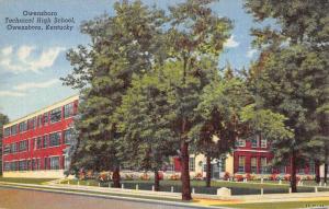 Owensboro Kentucky Technical High School Street View Antique Postcard K58151