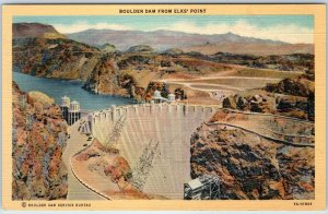 1937 Boulder City, NV Elks Point Rock Hoover Dam Service Bureau Linen Teich A216