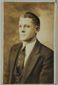 RPPC Handsome Gentlemen Portrait Albert Rat c1930 Postcard Q13