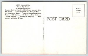 Hotel Leamington Postcard - Miami, Florida