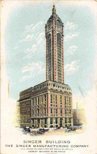 Singer Manufacturing Co Building New York City 1907 postcard