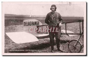 Old Postcard Jet Aviation Léon Delagrange on Bleriot monoplane