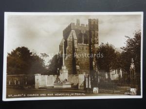 Hertfordshire HITCHIN St Marys Church & War Memorial c1948 RP Postcard