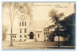 1917 Scoville Memorial Library Salisbury Connecticut CT RPPC Photo Postcard 