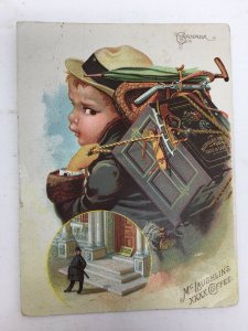 Victorian Trade Card McLaughlin's Coffee Canada Young Boy Safe on Back Police