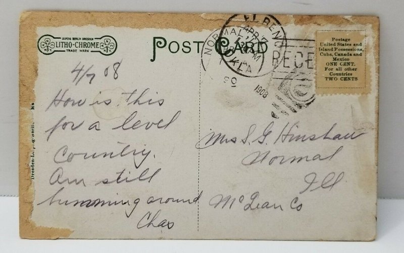 El Reno Oklahoma Birds Eye View Postcard ca1908