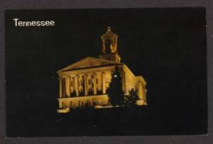 TN TENNESSEE STATE CAPITOL at Night TENN Postcard PC