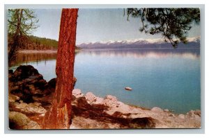 Vintage 1960's Postcard Panoramic View Flathead Lake Kalispell & Polson Montana