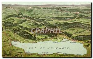 Switzerland Old Postcard Lake Neuchatel