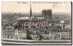 Old Postcard Notre Dame Paris View of the St Gervais & # 39Eglise