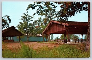 State View~Frankenmuth Michigan~Heritage Park~Barbecue Pavilion~Vintage Postcard