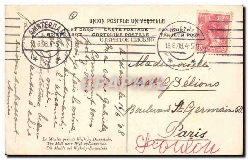 Postcard Old Windmill Ruisael Rijks Musuem Amsterdam