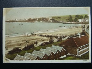 Dorset SWANAGE Esplanade & Beach c1930's Postcard by W.J. Nigh 1296