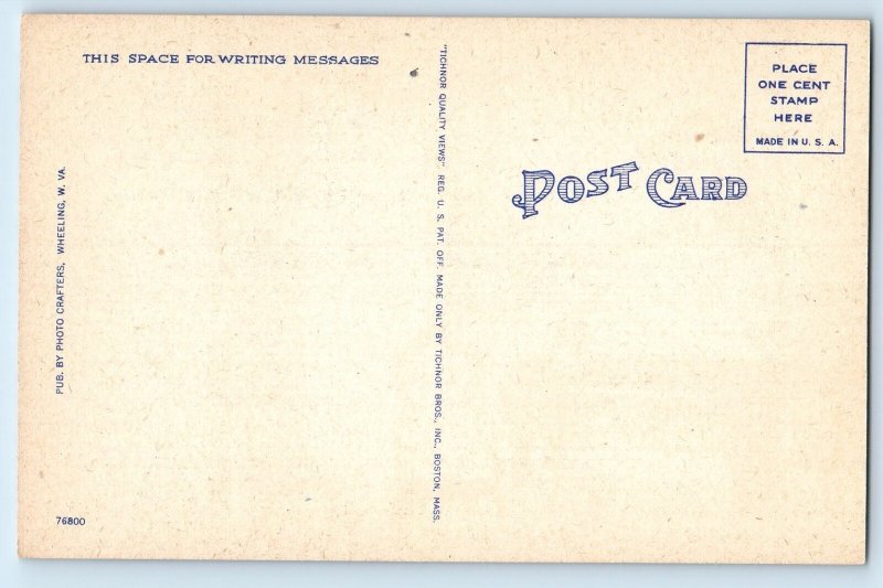 c1940 Bethany West Virginia WV Postcard Parlor Campbell Mansion Interior View