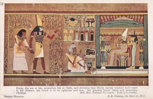 Horus Son Of Isis Thoth Greek God Mural Offerings Antique Postcard