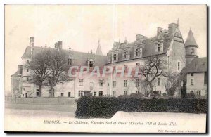 Postcard Old Amboise Chateau Fronts South and West Charles VIII and Louis XII