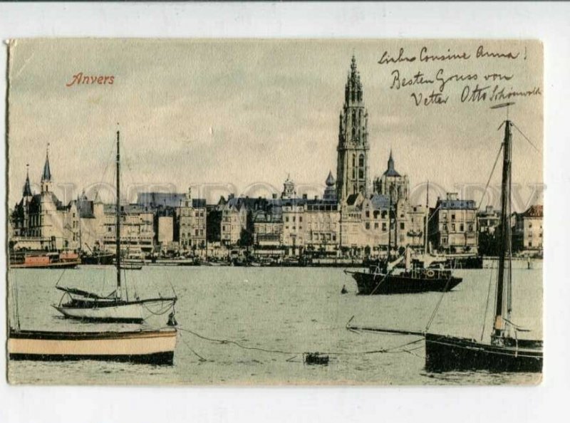 3129768 Belgium Anvers Antwerpen ships Vintage postcard