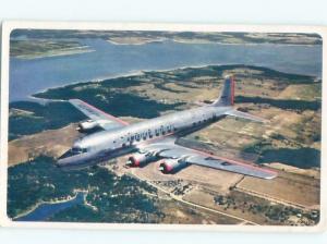 1960's Postcard Ad AMERICAN AIRLINES PROPELLER AIRPLANE AC6221