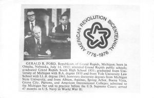 Gerald Rudolph Ford Republican of Grand Rapids View Postcard Backing 