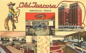 Postcard Texas Amarillo Old Tascosa multi View Teich McCormick linen 22-14234