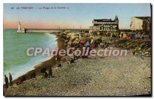 Postcard Old Treport The Beach and the Casino