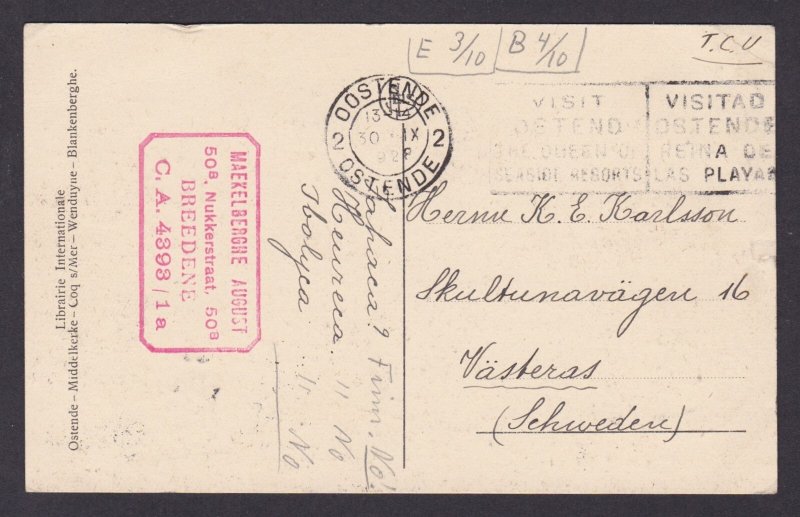 BELGIUM, Postcard, Ostend, Le Kursaal de face