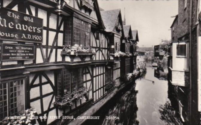 England Canterbury Weavers House and River Stour Real Photo