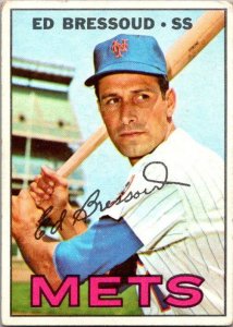 1967 Topps Baseball Card Ed Bressoud New York Mets sk2252