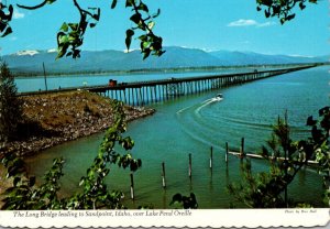 Idaho The Long Bridge Leading To Sandpoint Over Lake Pend Oreille