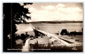 RPPC Lake Washington Floating Bridge Seattle WA Ellis Photo 1015 UNP Postcard R7