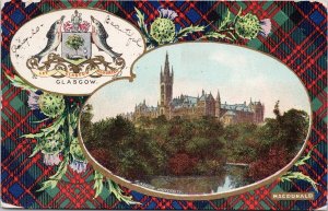 Macdonald Clan Tartan Glasgow University Scotland B&R Camera Series Postcard H58