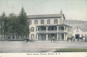 Homer, Cortland County NY, New York - David Harum Tavern - Horses - pm 1912 - DB
