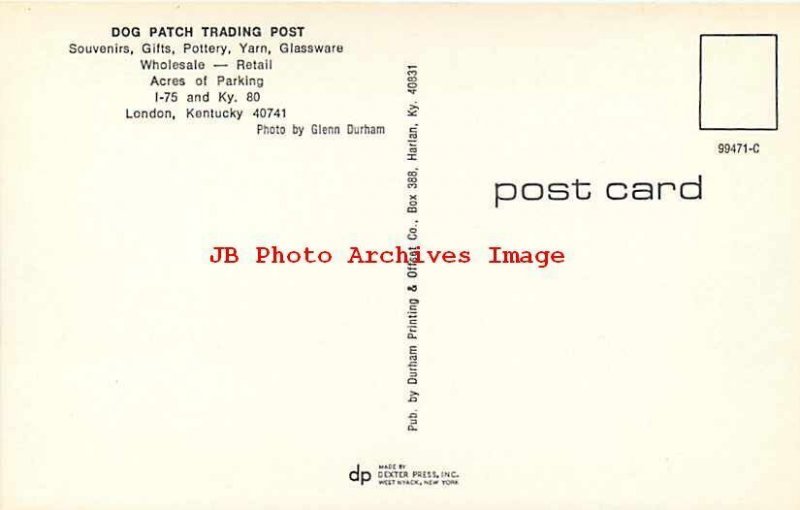 KY, London, Kentucky, Dog Patch Trading Post, 60s Cars, Dexter Press No 99471C