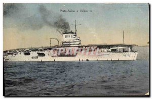 Old Postcard Boat War Porte Avion Bearn